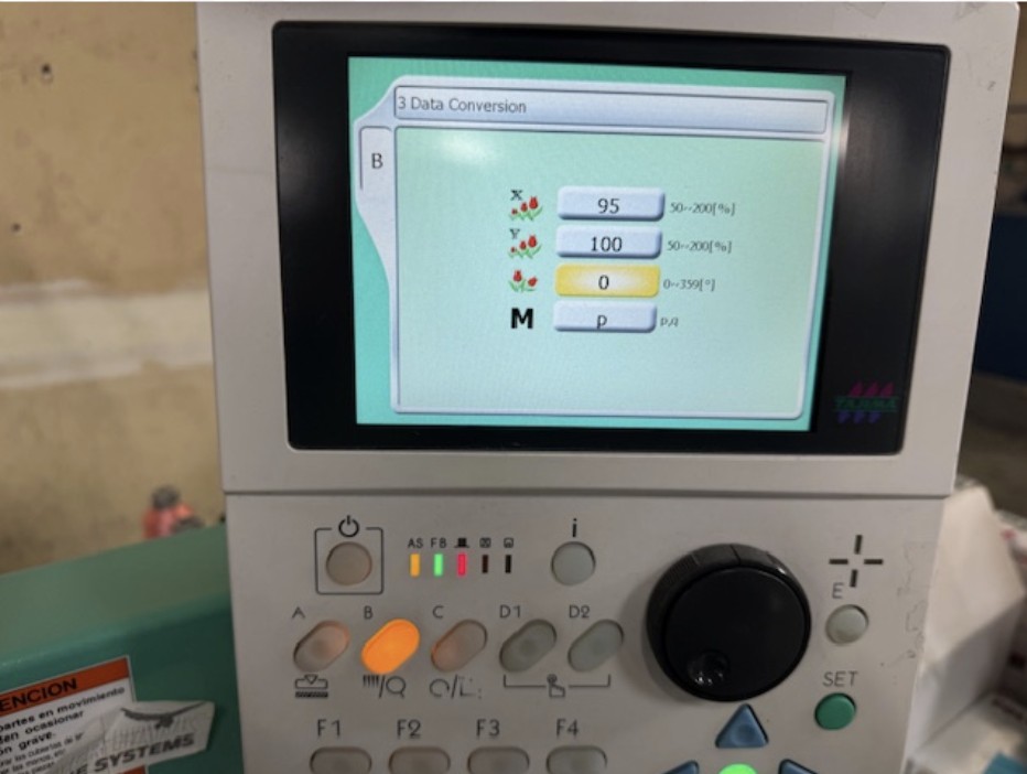 Embroidery scaling example